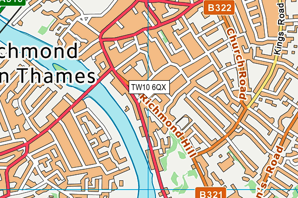 TW10 6QX map - OS VectorMap District (Ordnance Survey)