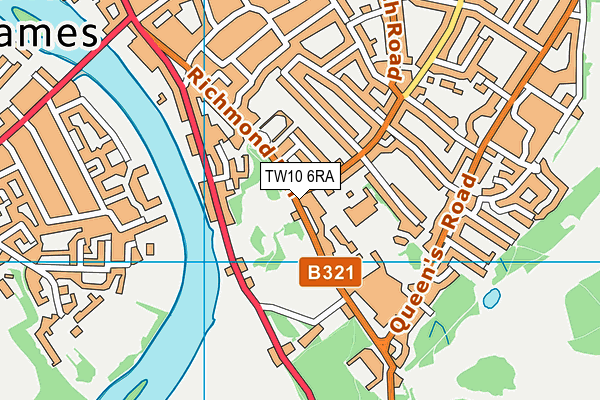 TW10 6RA map - OS VectorMap District (Ordnance Survey)