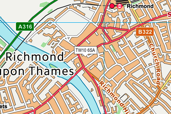 Richmond Hill Health Club map (TW10 6SA) - OS VectorMap District (Ordnance Survey)