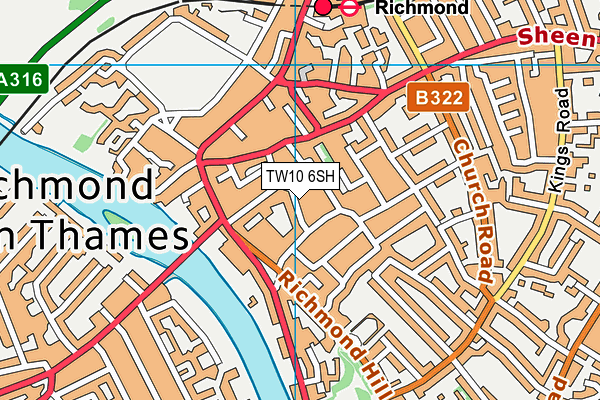 TW10 6SH map - OS VectorMap District (Ordnance Survey)