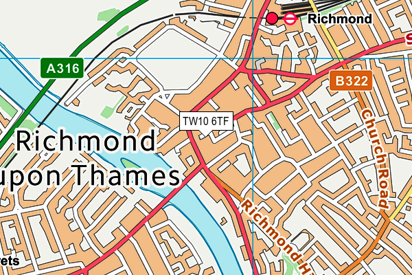 TW10 6TF map - OS VectorMap District (Ordnance Survey)