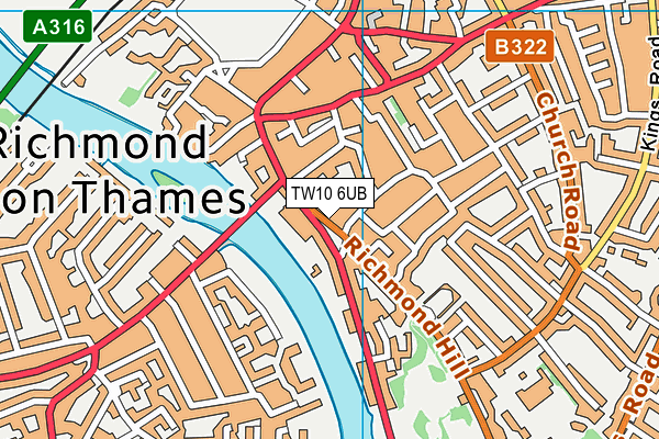 TW10 6UB map - OS VectorMap District (Ordnance Survey)