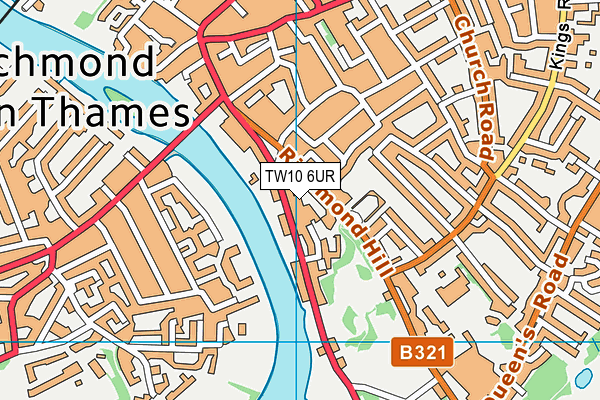 TW10 6UR map - OS VectorMap District (Ordnance Survey)