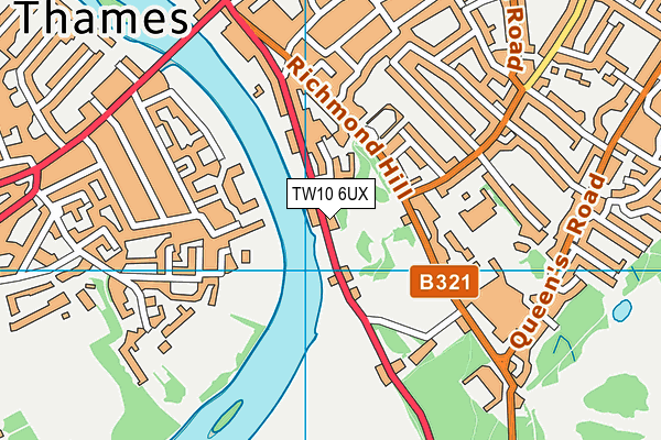 TW10 6UX map - OS VectorMap District (Ordnance Survey)