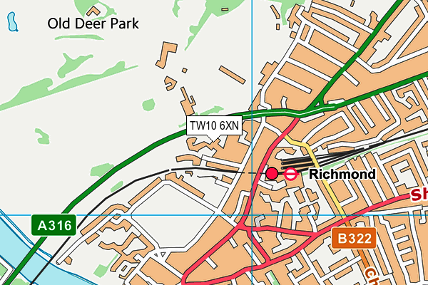 TW10 6XN map - OS VectorMap District (Ordnance Survey)