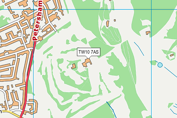 Richmond Golf Club map (TW10 7AS) - OS VectorMap District (Ordnance Survey)
