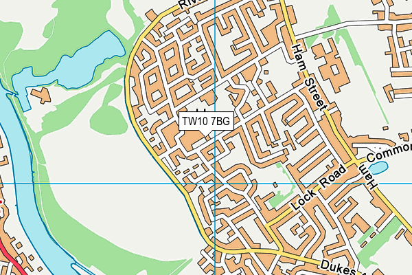 TW10 7BG map - OS VectorMap District (Ordnance Survey)