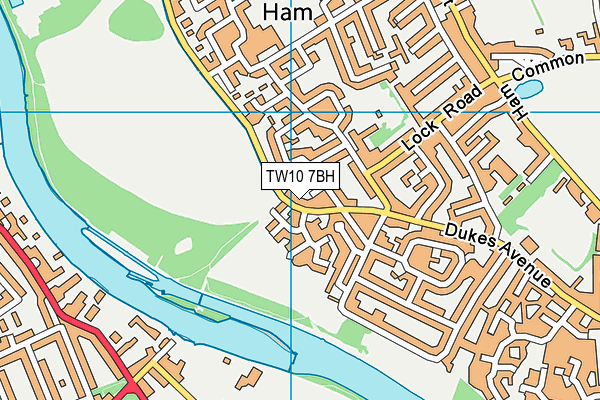 TW10 7BH map - OS VectorMap District (Ordnance Survey)