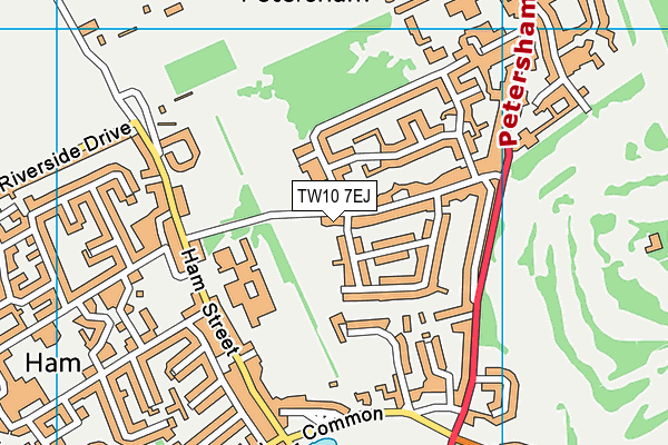 TW10 7EJ map - OS VectorMap District (Ordnance Survey)