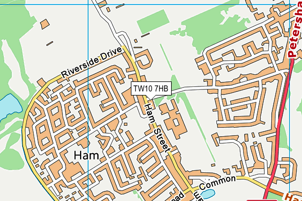 TW10 7HB map - OS VectorMap District (Ordnance Survey)