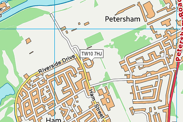TW10 7HJ map - OS VectorMap District (Ordnance Survey)