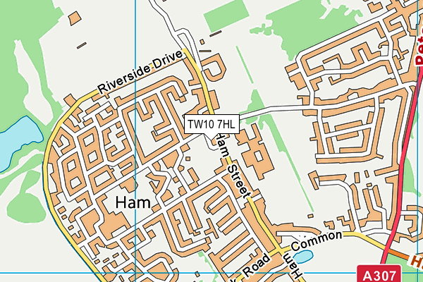 TW10 7HL map - OS VectorMap District (Ordnance Survey)