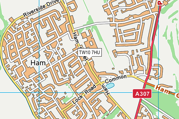 TW10 7HU map - OS VectorMap District (Ordnance Survey)