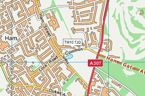 TW10 7JQ map - OS VectorMap District (Ordnance Survey)