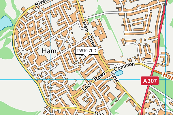 TW10 7LD map - OS VectorMap District (Ordnance Survey)