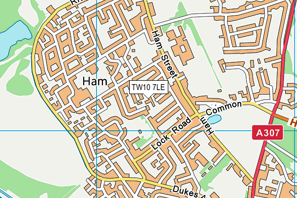 TW10 7LE map - OS VectorMap District (Ordnance Survey)