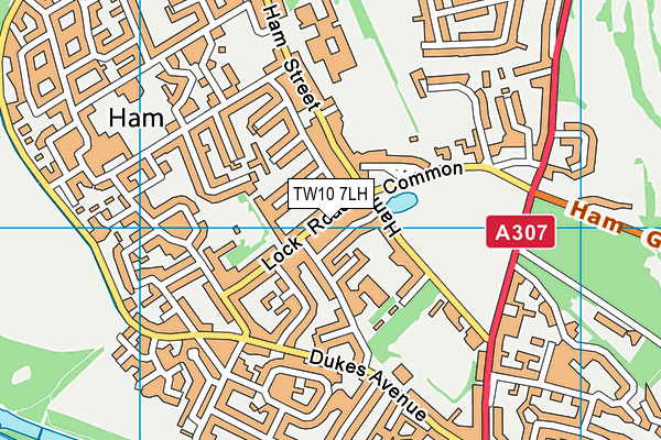 TW10 7LH map - OS VectorMap District (Ordnance Survey)