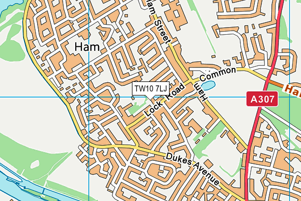 TW10 7LJ map - OS VectorMap District (Ordnance Survey)