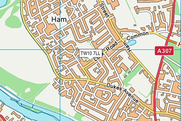 TW10 7LL map - OS VectorMap District (Ordnance Survey)