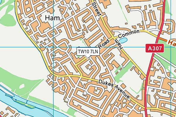 TW10 7LN map - OS VectorMap District (Ordnance Survey)