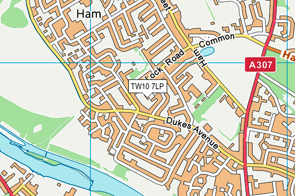 TW10 7LP map - OS VectorMap District (Ordnance Survey)