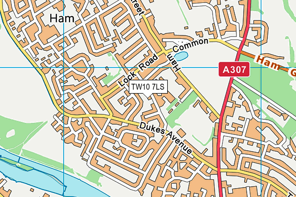TW10 7LS map - OS VectorMap District (Ordnance Survey)