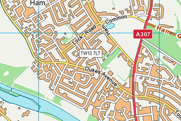 TW10 7LT map - OS VectorMap District (Ordnance Survey)