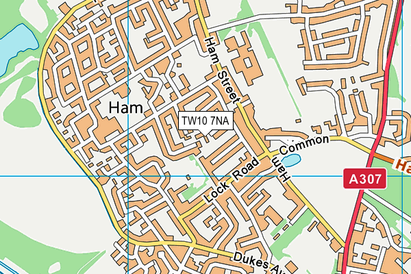 TW10 7NA map - OS VectorMap District (Ordnance Survey)