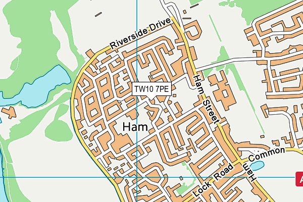 TW10 7PE map - OS VectorMap District (Ordnance Survey)