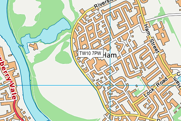 TW10 7PW map - OS VectorMap District (Ordnance Survey)