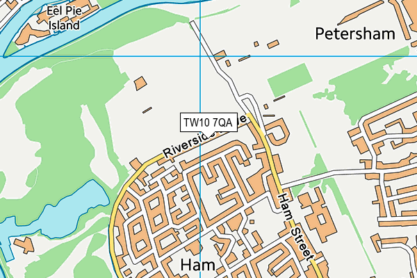 TW10 7QA map - OS VectorMap District (Ordnance Survey)