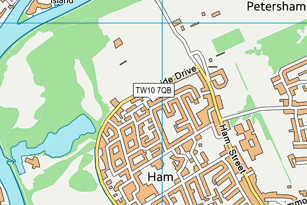 TW10 7QB map - OS VectorMap District (Ordnance Survey)
