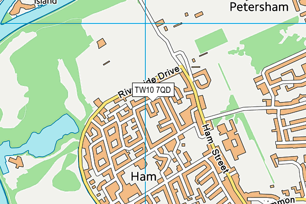 TW10 7QD map - OS VectorMap District (Ordnance Survey)