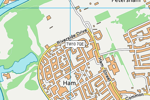 TW10 7QE map - OS VectorMap District (Ordnance Survey)