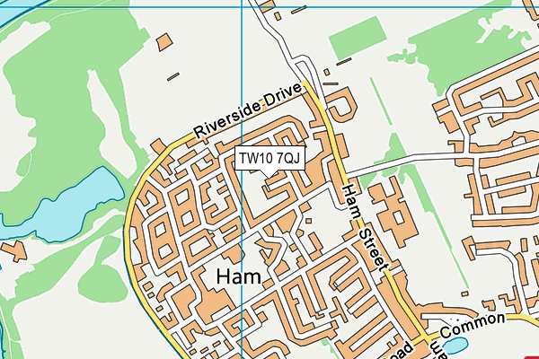 TW10 7QJ map - OS VectorMap District (Ordnance Survey)