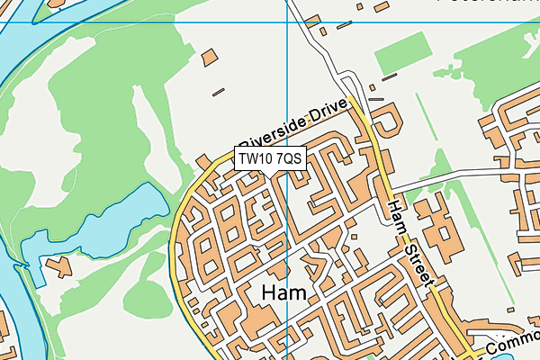 TW10 7QS map - OS VectorMap District (Ordnance Survey)