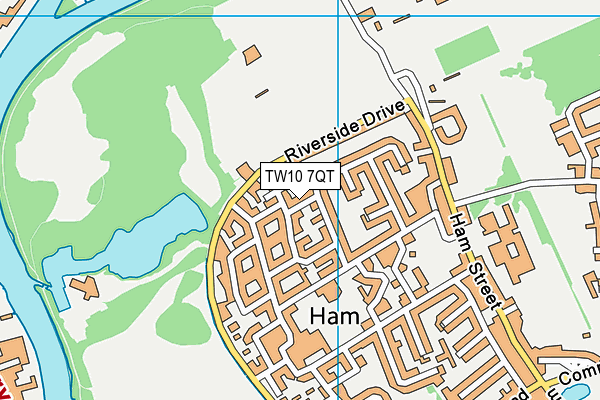 TW10 7QT map - OS VectorMap District (Ordnance Survey)