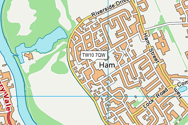 TW10 7QW map - OS VectorMap District (Ordnance Survey)