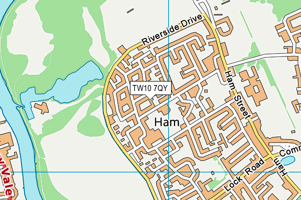 TW10 7QY map - OS VectorMap District (Ordnance Survey)