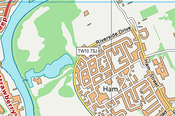 TW10 7SJ map - OS VectorMap District (Ordnance Survey)