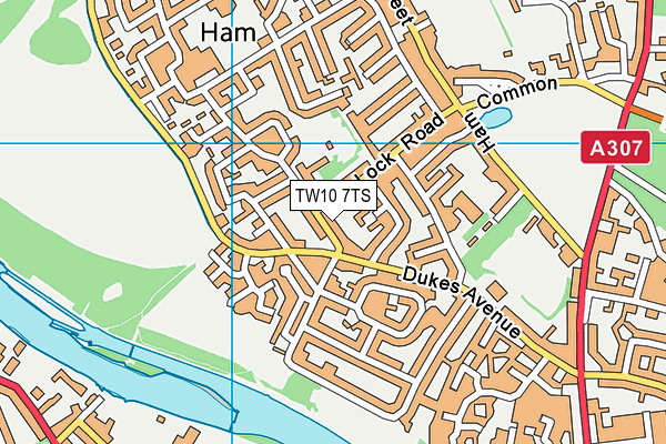 TW10 7TS map - OS VectorMap District (Ordnance Survey)