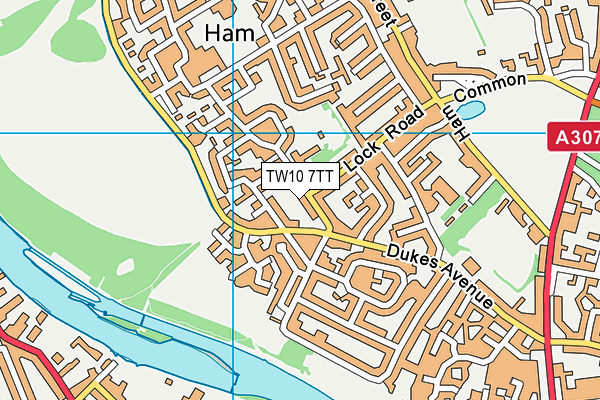TW10 7TT map - OS VectorMap District (Ordnance Survey)
