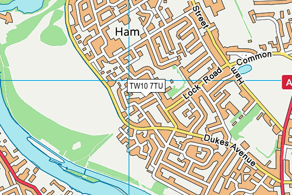 TW10 7TU map - OS VectorMap District (Ordnance Survey)