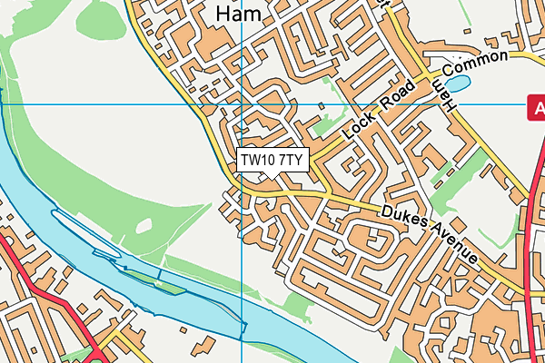 TW10 7TY map - OS VectorMap District (Ordnance Survey)