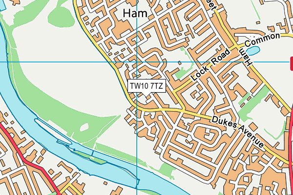 TW10 7TZ map - OS VectorMap District (Ordnance Survey)
