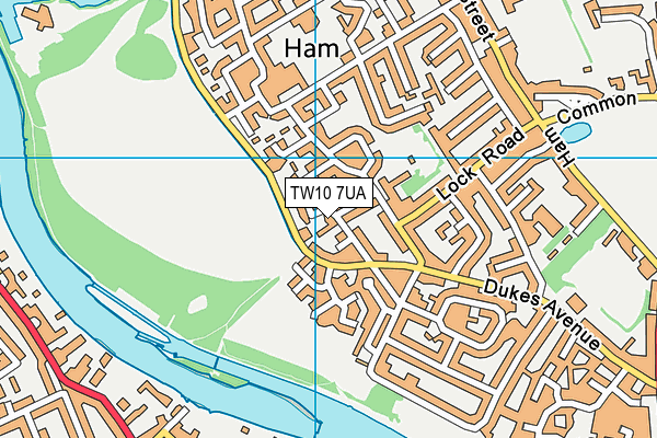 TW10 7UA map - OS VectorMap District (Ordnance Survey)