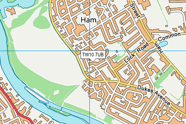TW10 7UB map - OS VectorMap District (Ordnance Survey)