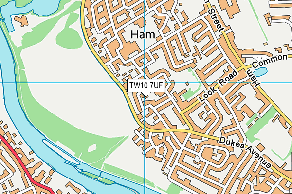 TW10 7UF map - OS VectorMap District (Ordnance Survey)