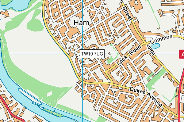 TW10 7UG map - OS VectorMap District (Ordnance Survey)