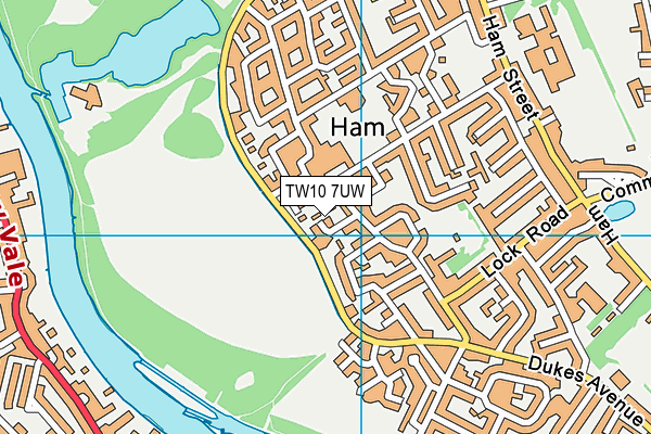 TW10 7UW map - OS VectorMap District (Ordnance Survey)